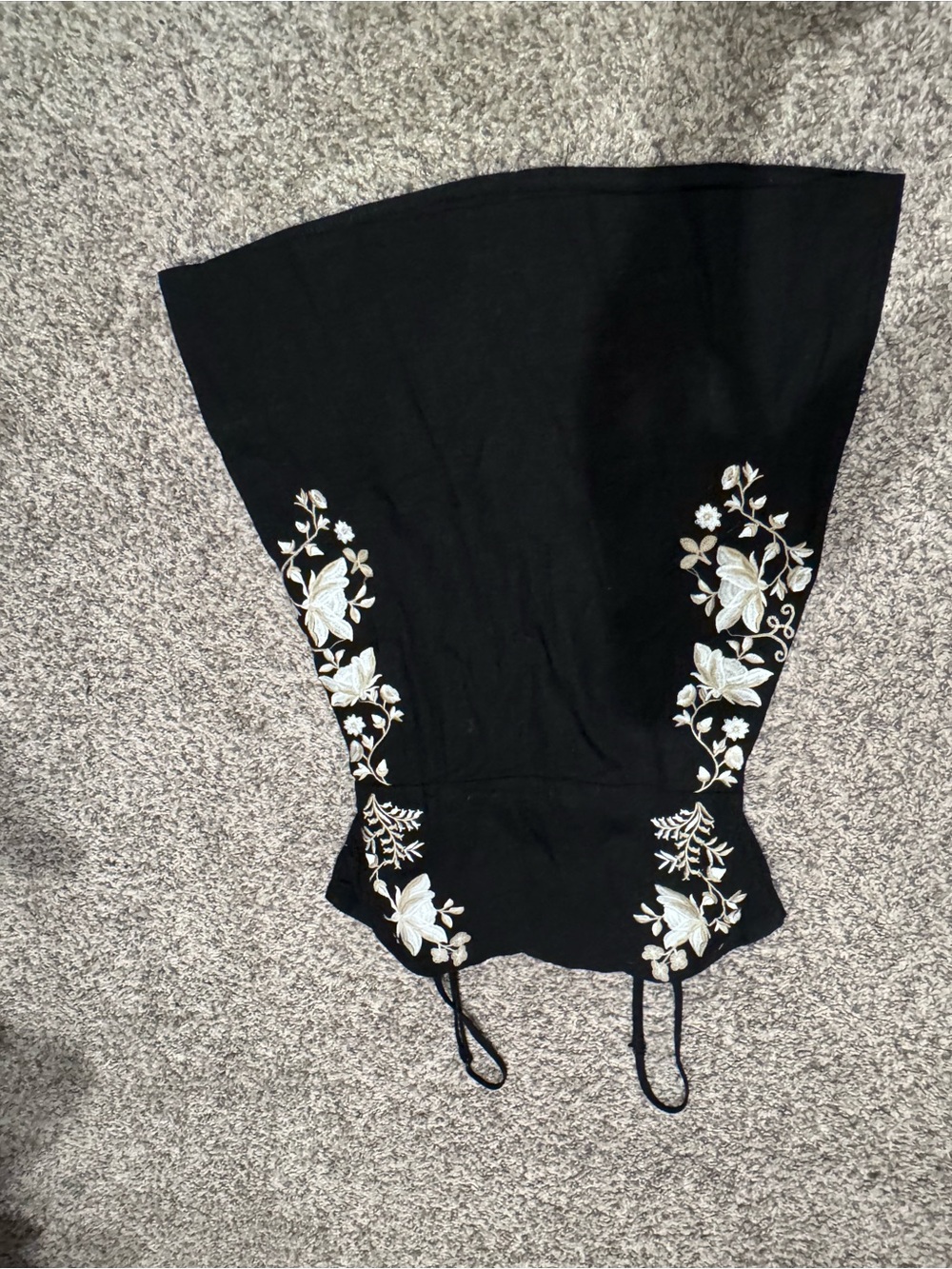 Black Embroidered linen dress